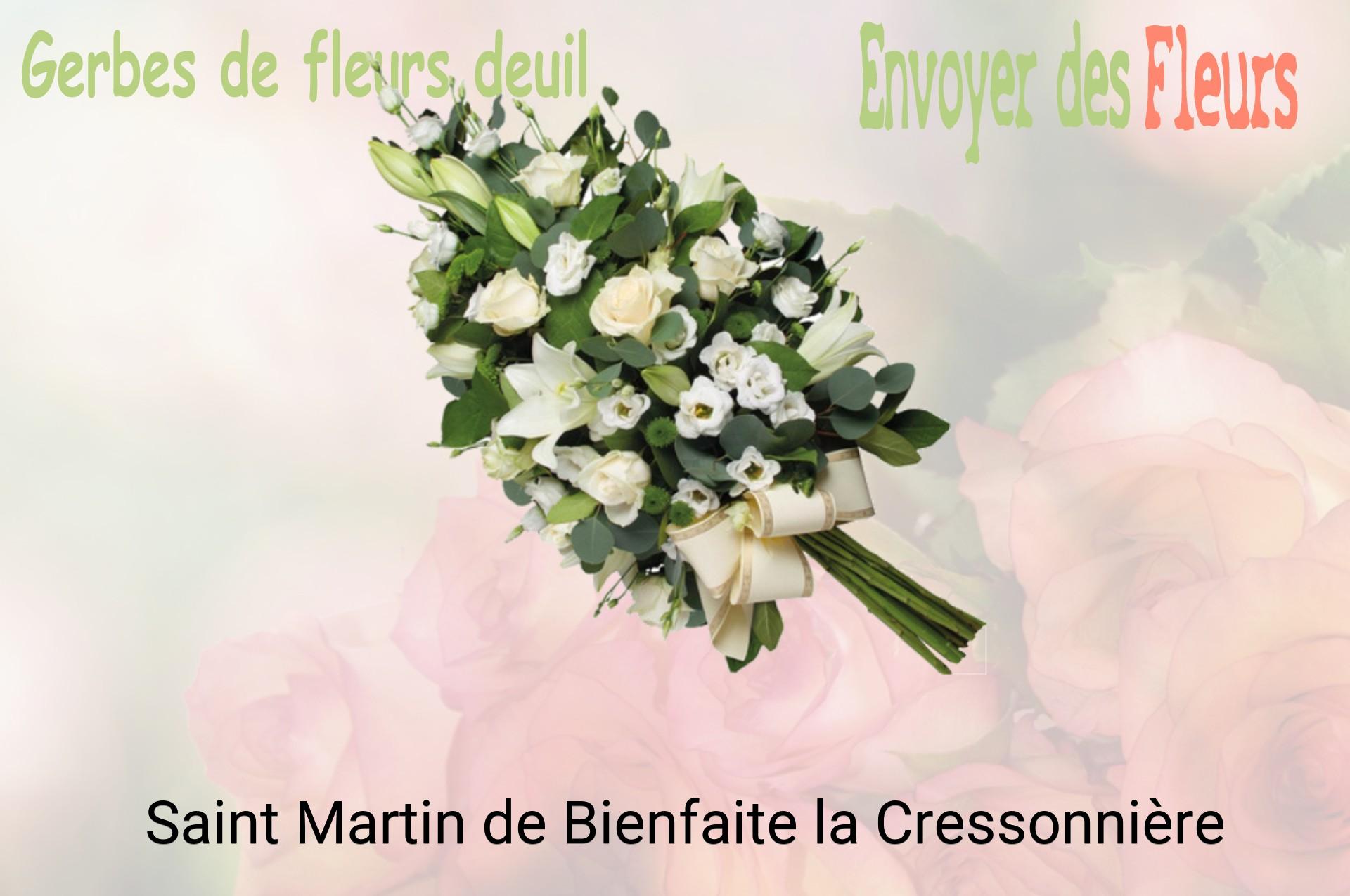 Gerbe de fleurs de deuil livrée à Saint-Martin-de-Bienfaite-la-Cressonnière